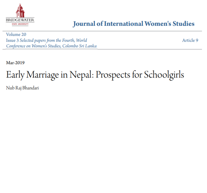 Early Marriage in Nepal: Prospects for Schoolgirls