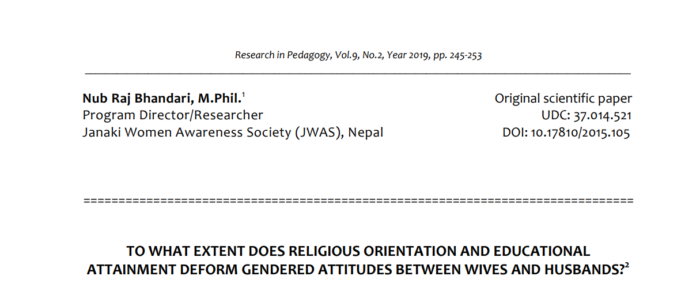 Religious Orientation, Educational Attainment and Gendered Attitudes